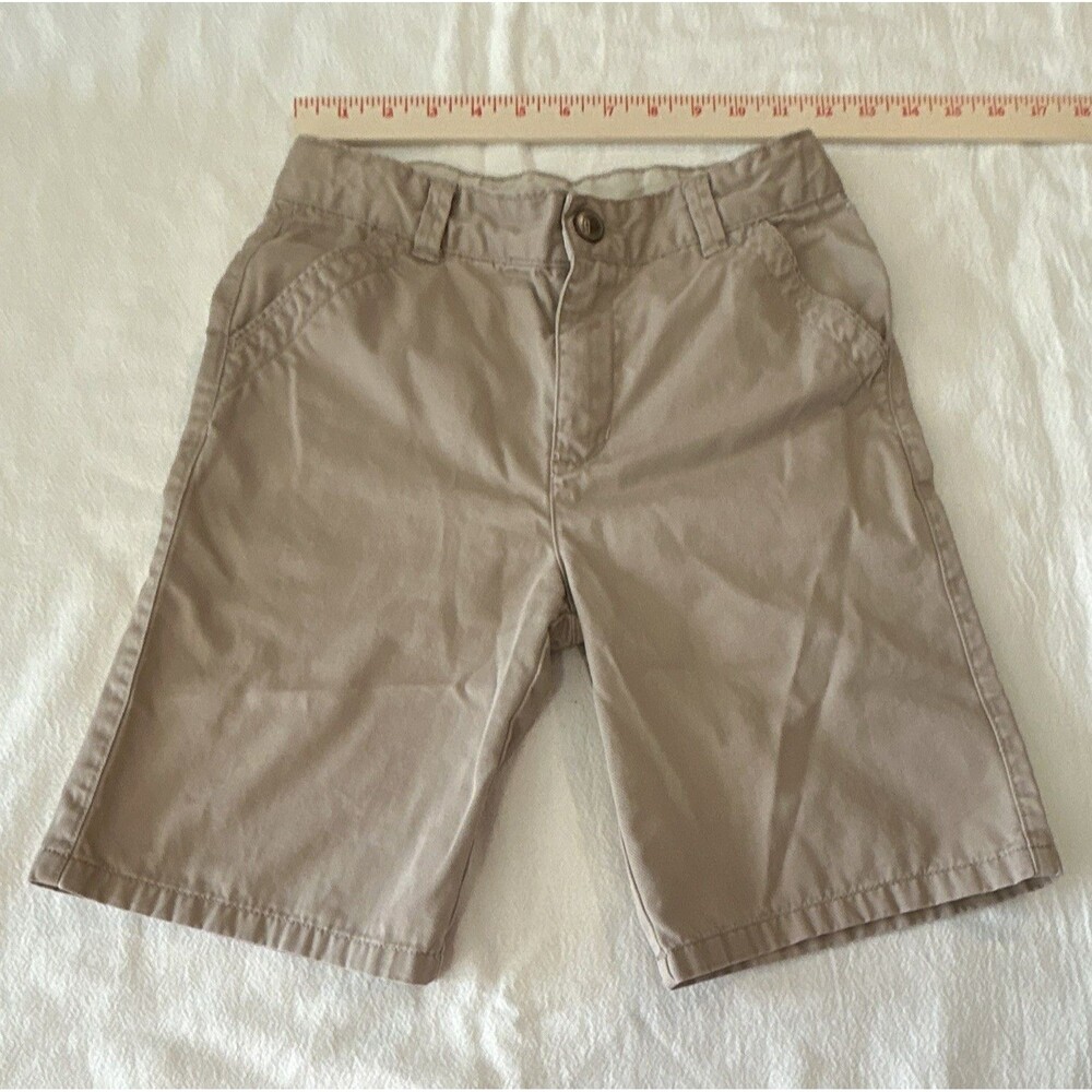 Gymboree Boys Beige Chino ShortsSize 10 Cotton Twill AdjustableWaist Pockets 183